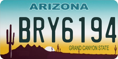 AZ license plate BRY6194