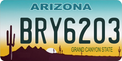 AZ license plate BRY6203