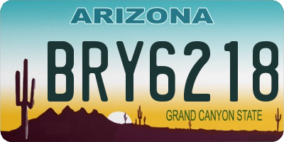 AZ license plate BRY6218