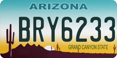AZ license plate BRY6233