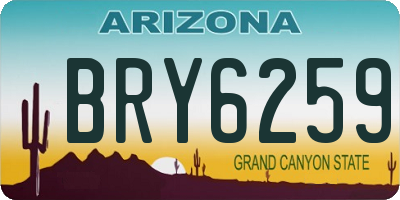AZ license plate BRY6259