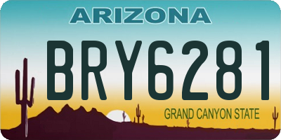 AZ license plate BRY6281