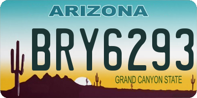 AZ license plate BRY6293