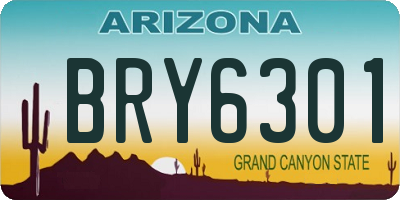 AZ license plate BRY6301