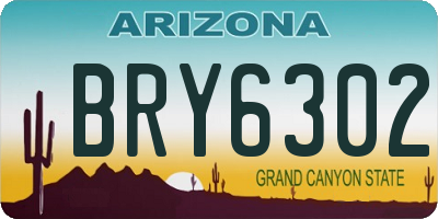 AZ license plate BRY6302