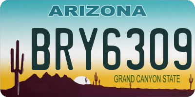 AZ license plate BRY6309