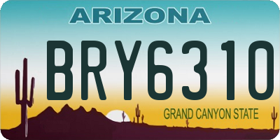 AZ license plate BRY6310