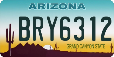 AZ license plate BRY6312