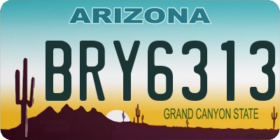 AZ license plate BRY6313