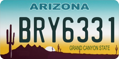 AZ license plate BRY6331