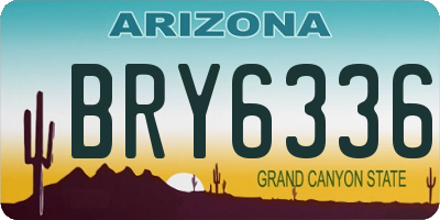 AZ license plate BRY6336