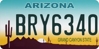 AZ license plate BRY6340