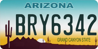 AZ license plate BRY6342