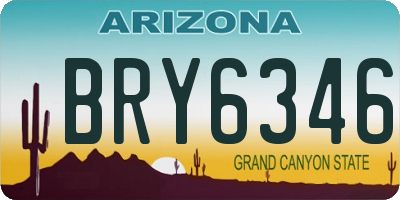 AZ license plate BRY6346