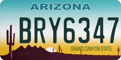 AZ license plate BRY6347
