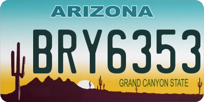 AZ license plate BRY6353