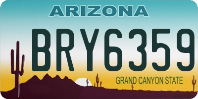 AZ license plate BRY6359