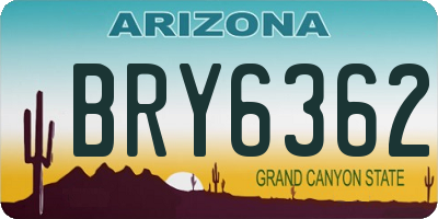 AZ license plate BRY6362