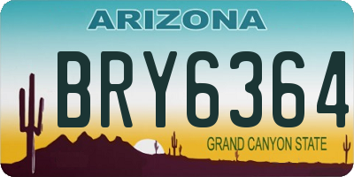AZ license plate BRY6364