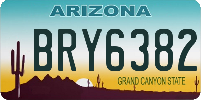 AZ license plate BRY6382