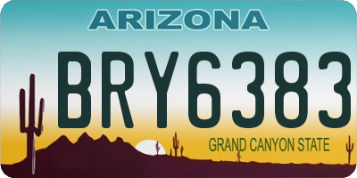 AZ license plate BRY6383