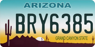 AZ license plate BRY6385