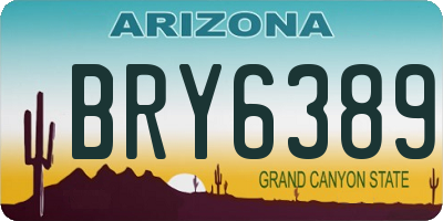 AZ license plate BRY6389