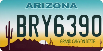 AZ license plate BRY6390