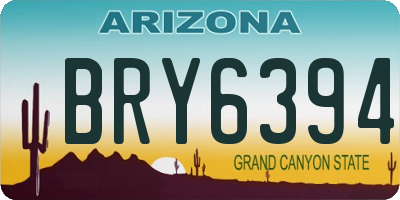 AZ license plate BRY6394