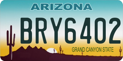 AZ license plate BRY6402
