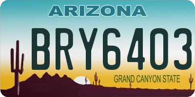 AZ license plate BRY6403