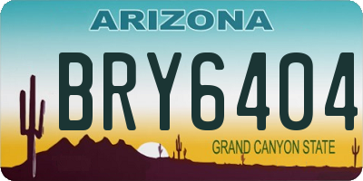 AZ license plate BRY6404