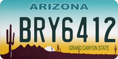 AZ license plate BRY6412