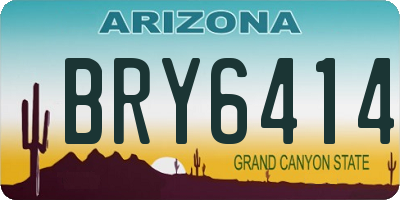 AZ license plate BRY6414