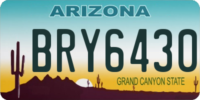 AZ license plate BRY6430