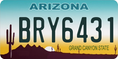 AZ license plate BRY6431