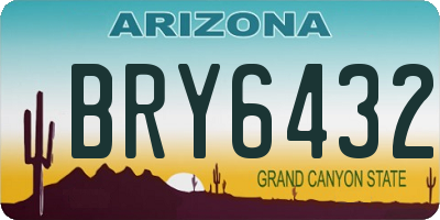 AZ license plate BRY6432