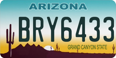 AZ license plate BRY6433