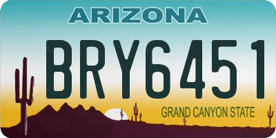 AZ license plate BRY6451