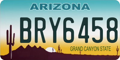AZ license plate BRY6458