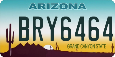AZ license plate BRY6464