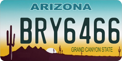 AZ license plate BRY6466