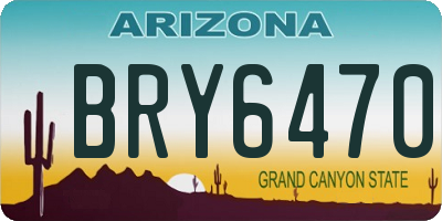 AZ license plate BRY6470