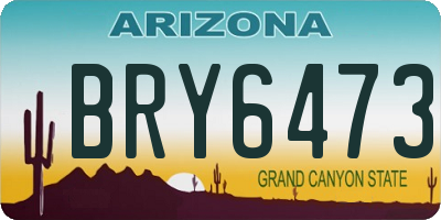 AZ license plate BRY6473