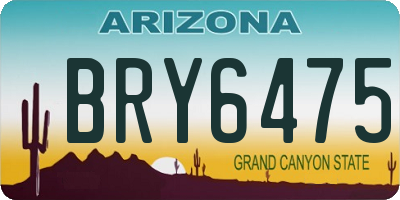 AZ license plate BRY6475
