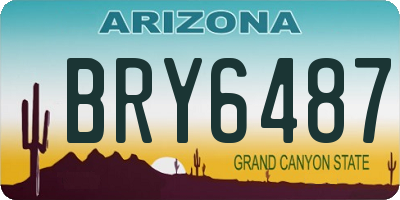 AZ license plate BRY6487