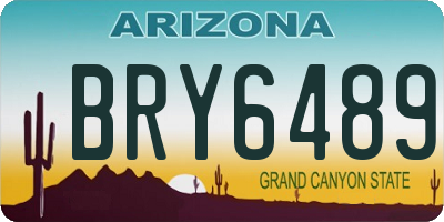 AZ license plate BRY6489