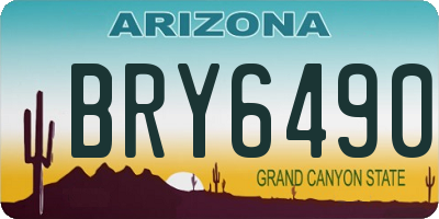 AZ license plate BRY6490