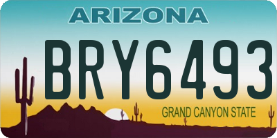 AZ license plate BRY6493