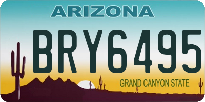 AZ license plate BRY6495